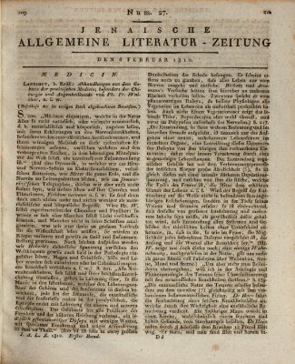 Jenaische allgemeine Literatur-Zeitung vom Jahre ... Donnerstag 6. Februar 1812