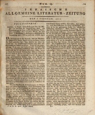 Jenaische allgemeine Literatur-Zeitung vom Jahre ... Freitag 7. Februar 1812