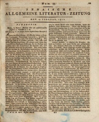 Jenaische allgemeine Literatur-Zeitung vom Jahre ... Freitag 14. Februar 1812