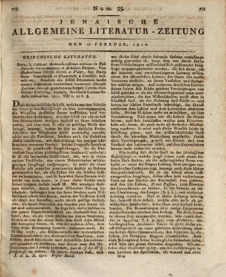 Jenaische allgemeine Literatur-Zeitung vom Jahre ... Montag 17. Februar 1812