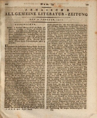 Jenaische allgemeine Literatur-Zeitung vom Jahre ... Samstag 22. Februar 1812