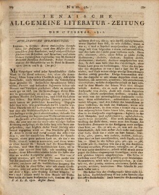 Jenaische allgemeine Literatur-Zeitung vom Jahre ... Donnerstag 27. Februar 1812