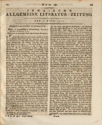 Jenaische allgemeine Literatur-Zeitung vom Jahre ... Freitag 20. März 1812