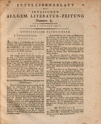 Jenaische allgemeine Literatur-Zeitung vom Jahre ... Samstag 1. Februar 1812