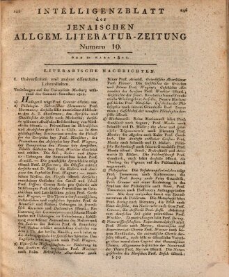 Jenaische allgemeine Literatur-Zeitung vom Jahre ... Samstag 21. März 1812