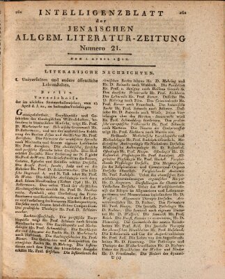 Jenaische allgemeine Literatur-Zeitung vom Jahre ... Mittwoch 1. April 1812