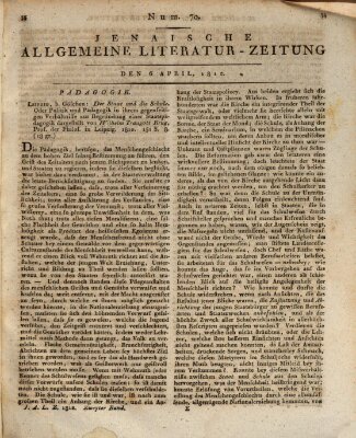 Jenaische allgemeine Literatur-Zeitung vom Jahre ... Montag 6. April 1812