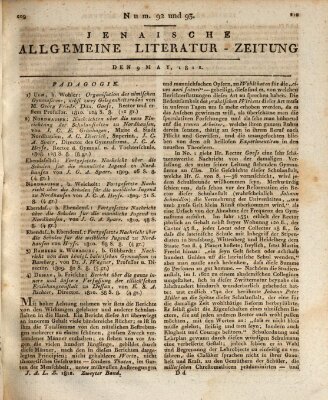 Jenaische allgemeine Literatur-Zeitung vom Jahre ... Samstag 9. Mai 1812