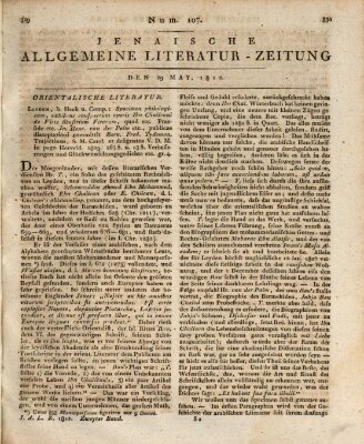 Jenaische allgemeine Literatur-Zeitung vom Jahre ... Freitag 29. Mai 1812