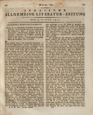 Jenaische allgemeine Literatur-Zeitung vom Jahre ... Donnerstag 18. Juni 1812