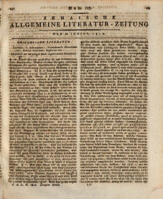 Jenaische allgemeine Literatur-Zeitung vom Jahre ... Samstag 20. Juni 1812