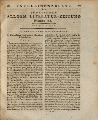 Jenaische allgemeine Literatur-Zeitung vom Jahre ... Samstag 30. Mai 1812