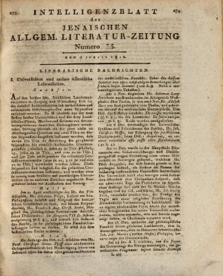 Jenaische allgemeine Literatur-Zeitung vom Jahre ... Mittwoch 3. Juni 1812