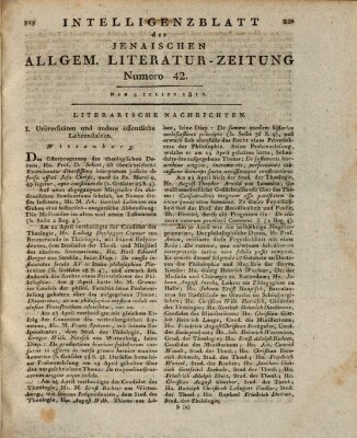 Jenaische allgemeine Literatur-Zeitung vom Jahre ... Samstag 4. Juli 1812