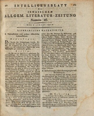 Jenaische allgemeine Literatur-Zeitung vom Jahre ... Samstag 1. August 1812