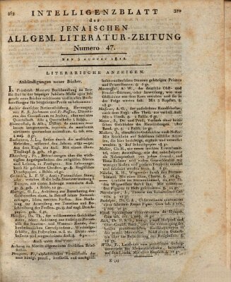 Jenaische allgemeine Literatur-Zeitung vom Jahre ... Mittwoch 5. August 1812