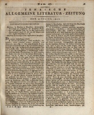 Jenaische allgemeine Literatur-Zeitung vom Jahre ... Freitag 10. Juli 1812