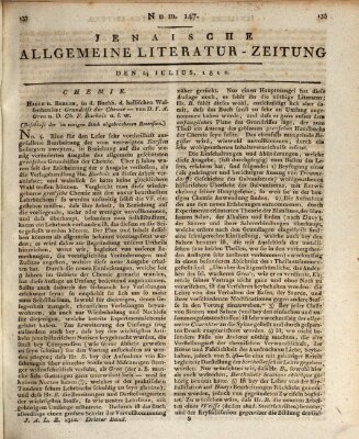 Jenaische allgemeine Literatur-Zeitung vom Jahre ... Freitag 24. Juli 1812