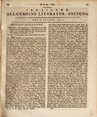 Jenaische allgemeine Literatur-Zeitung vom Jahre ... Donnerstag 20. August 1812