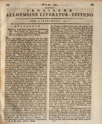 Jenaische allgemeine Literatur-Zeitung vom Jahre ... Montag 14. September 1812