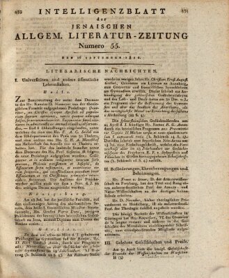 Jenaische allgemeine Literatur-Zeitung vom Jahre ... Mittwoch 16. September 1812