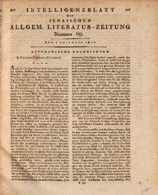 Jenaische allgemeine Literatur-Zeitung vom Jahre ... Mittwoch 2. Dezember 1812