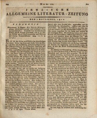 Jenaische allgemeine Literatur-Zeitung vom Jahre ... Samstag 7. November 1812