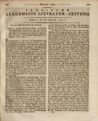 Jenaische allgemeine Literatur-Zeitung vom Jahre ... Montag 9. November 1812