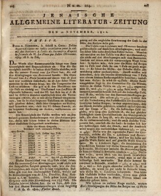 Jenaische allgemeine Literatur-Zeitung vom Jahre ... Dienstag 10. November 1812