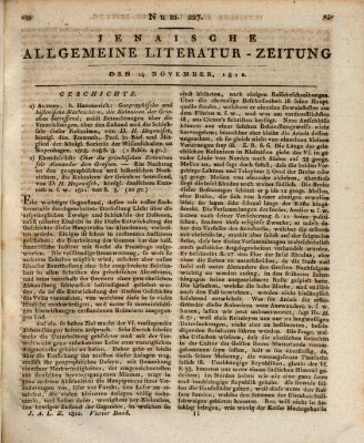 Jenaische allgemeine Literatur-Zeitung vom Jahre ... Samstag 14. November 1812