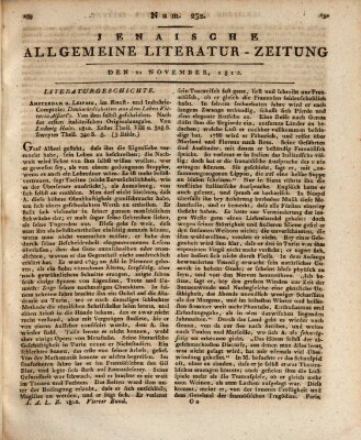 Jenaische allgemeine Literatur-Zeitung vom Jahre ... Samstag 21. November 1812