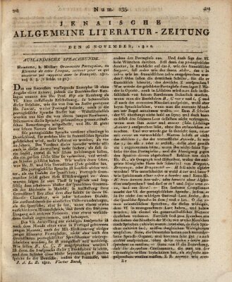 Jenaische allgemeine Literatur-Zeitung vom Jahre ... Donnerstag 26. November 1812