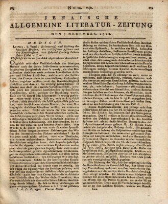 Jenaische allgemeine Literatur-Zeitung vom Jahre ... Montag 7. Dezember 1812