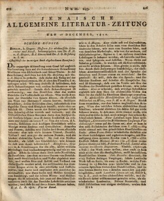 Jenaische allgemeine Literatur-Zeitung vom Jahre ... Donnerstag 17. Dezember 1812