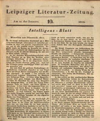 Leipziger Literaturzeitung Samstag 11. Januar 1812