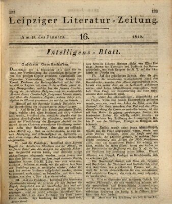 Leipziger Literaturzeitung Samstag 18. Januar 1812