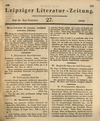 Leipziger Literaturzeitung Freitag 31. Januar 1812