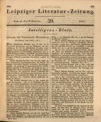 Leipziger Literaturzeitung Freitag 14. Februar 1812