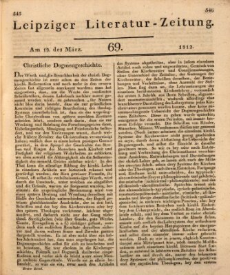 Leipziger Literaturzeitung Donnerstag 19. März 1812