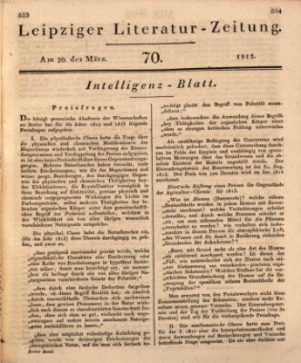 Leipziger Literaturzeitung Freitag 20. März 1812