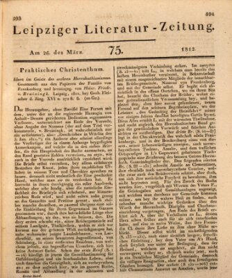 Leipziger Literaturzeitung Donnerstag 26. März 1812