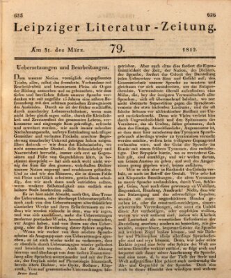 Leipziger Literaturzeitung Dienstag 31. März 1812