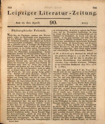 Leipziger Literaturzeitung Montag 13. April 1812