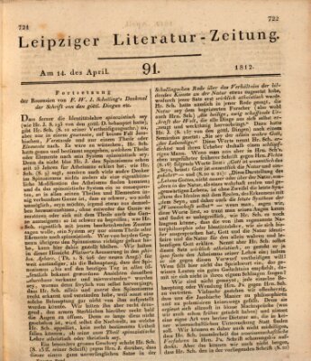 Leipziger Literaturzeitung Dienstag 14. April 1812