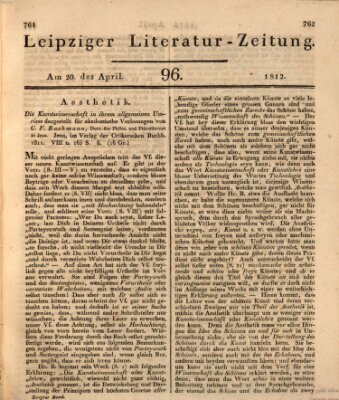 Leipziger Literaturzeitung Montag 20. April 1812