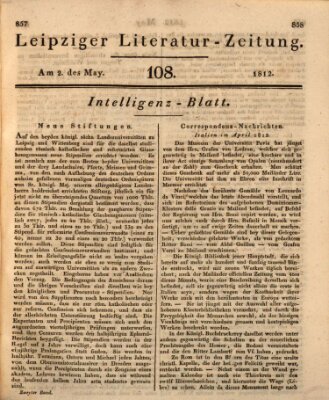 Leipziger Literaturzeitung Samstag 2. Mai 1812