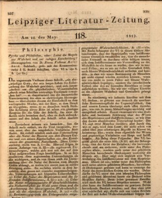 Leipziger Literaturzeitung Donnerstag 14. Mai 1812