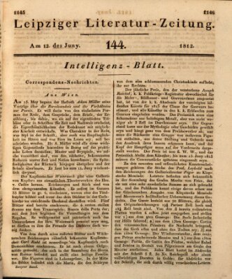 Leipziger Literaturzeitung Freitag 12. Juni 1812