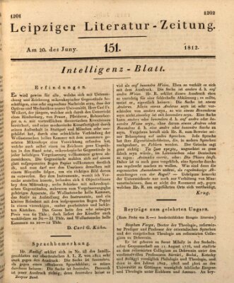 Leipziger Literaturzeitung Samstag 20. Juni 1812