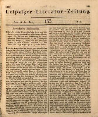 Leipziger Literaturzeitung Dienstag 23. Juni 1812